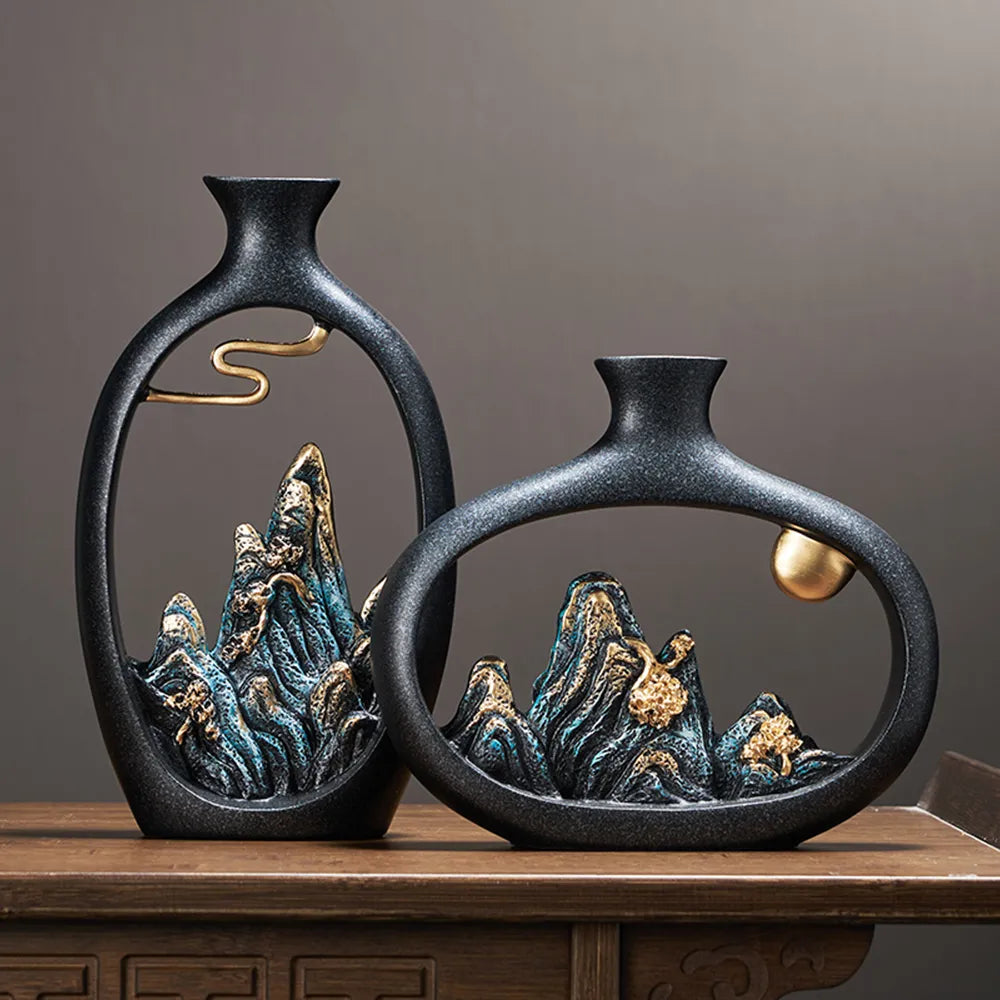 Creativity Japanese style wealth vase office Living room desktop decoration